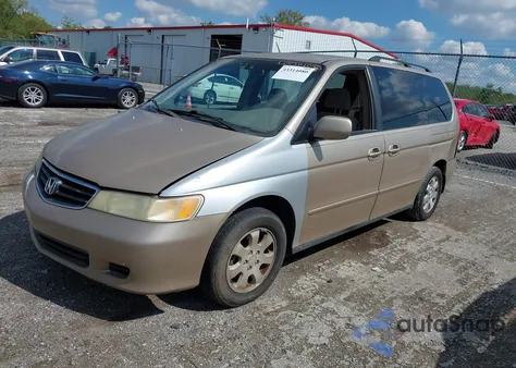 2002 Honda Odyssey Ex z USA, uszkodzony, nr VIN 5FNRL18642B001962